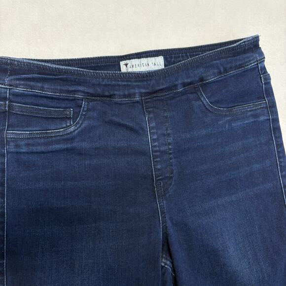 American Tall Blue Denim Jegging Jeans Mid Rise Dark Wash Size MT M TALL - Picture 5 of 12